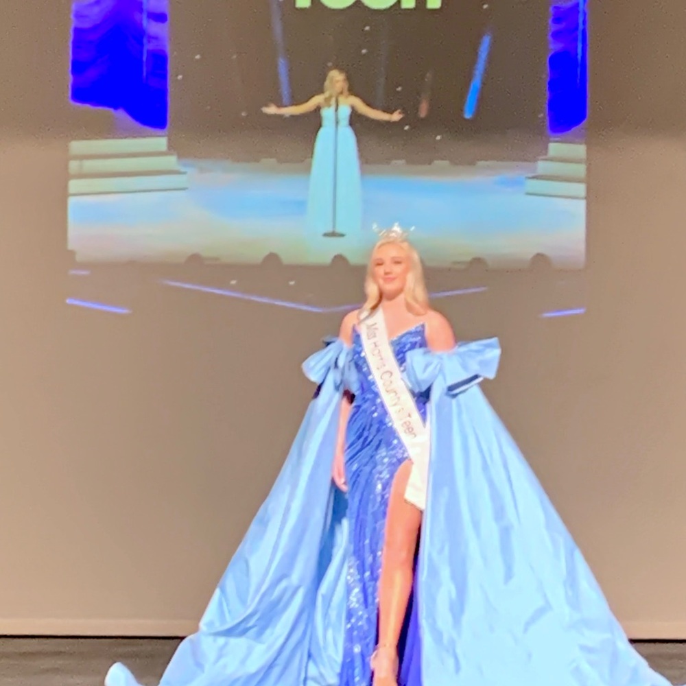Beautiful Blue Sherri Hill Cape
